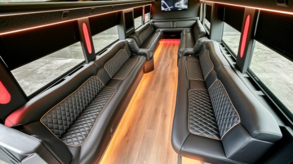 party bus rental interior frisco
